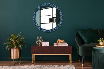 Round mirror printed frame Jungle foliage