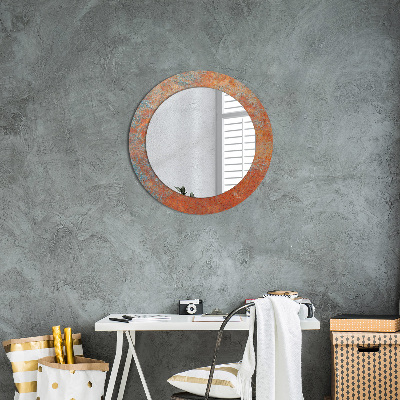 Round mirror print Rusty metal