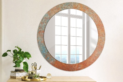 Round mirror print Rusty metal