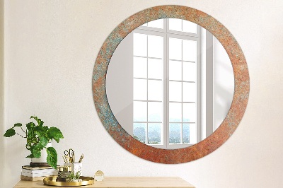 Round mirror print Rusty metal