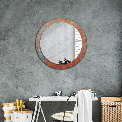 Round mirror print Rusty metal