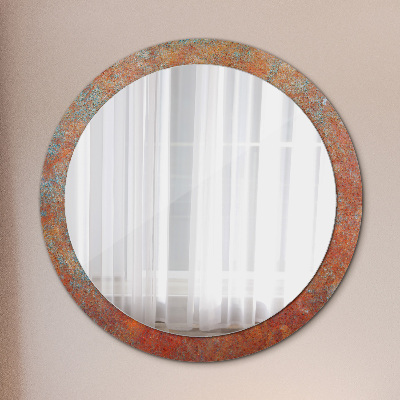 Round mirror print Rusty metal