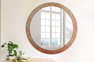 Round mirror print Rusty metal