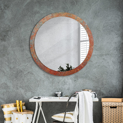 Round mirror print Rusty metal