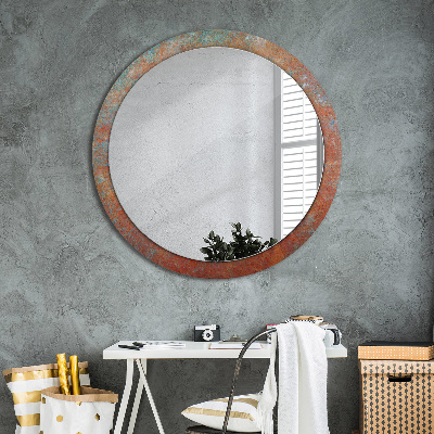 Round mirror print Rusty metal