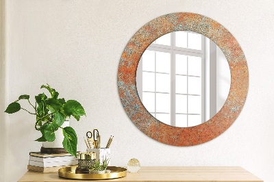 Round mirror print Rusty metal