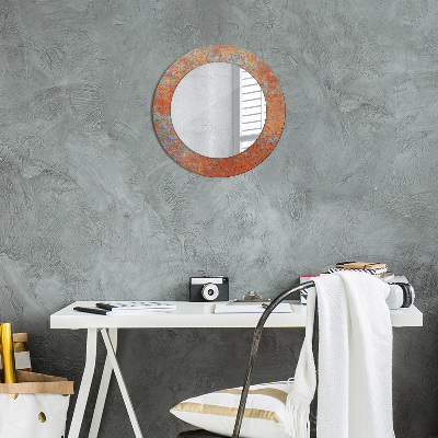 Round mirror print Rusty metal