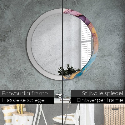 Round mirror decor Marble stone