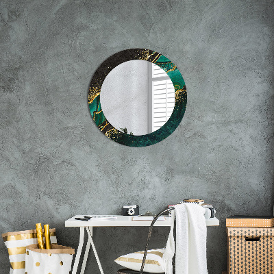 Round mirror decor Marble green