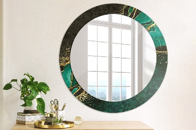 Round mirror decor Marble green