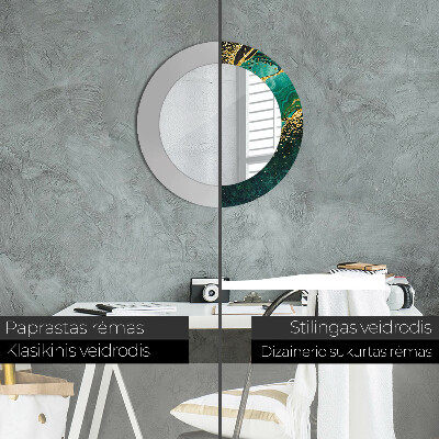 Round mirror decor Marble green