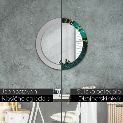 Round mirror decor Marble green