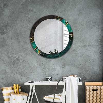 Round mirror decor Marble green