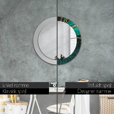 Round mirror decor Marble green