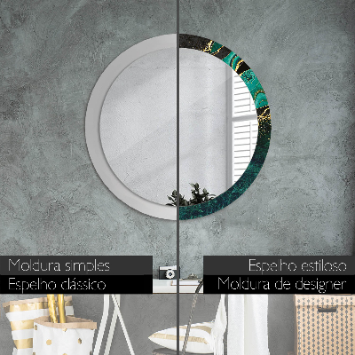 Round mirror decor Marble green