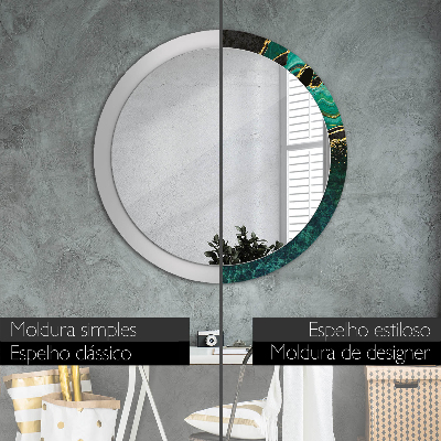 Round mirror decor Marble green