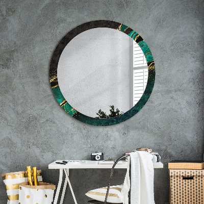 Round mirror decor Marble green