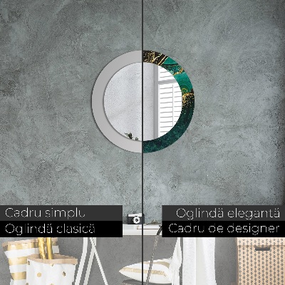 Round mirror decor Marble green