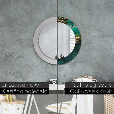 Round mirror decor Marble green