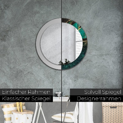 Round mirror decor Marble green