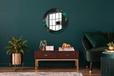 Round mirror decor Marble green