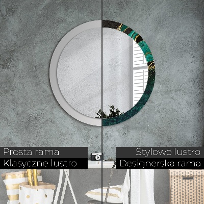 Round mirror decor Marble green