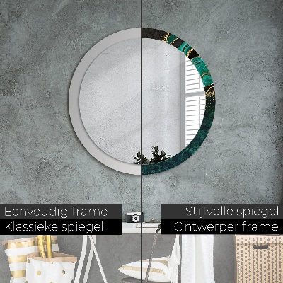 Round mirror decor Marble green