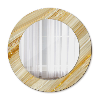 Round mirror decor Gold abstract