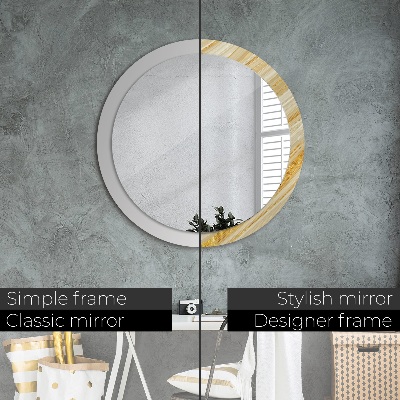 Round mirror decor Gold abstract