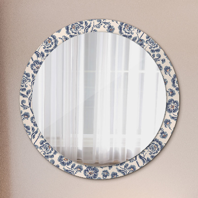 Round mirror decor Flower pattern