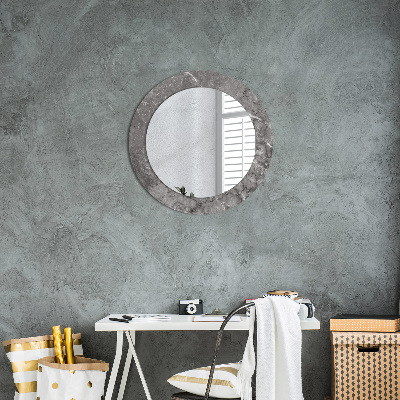 Round mirror printed frame Rustic marble