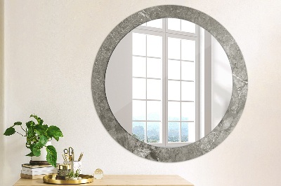 Round mirror printed frame Rustic marble