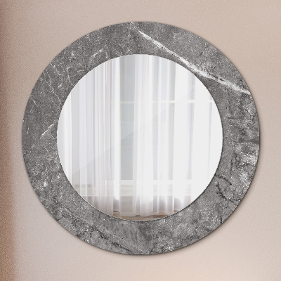 Round mirror printed frame Rustic marble