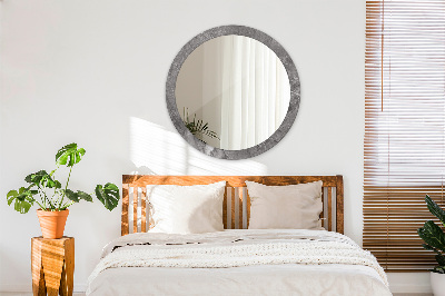 Round mirror printed frame Rustic marble