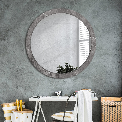 Round mirror printed frame Rustic marble