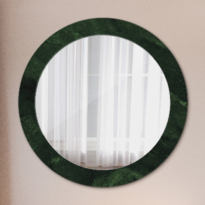 Round mirror print Green marble