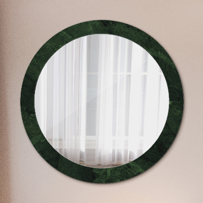 Round mirror print Green marble