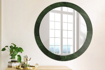 Round mirror print Green marble