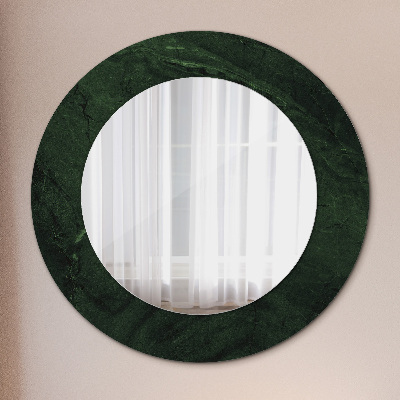 Round mirror print Green marble