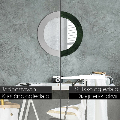 Round mirror print Green marble