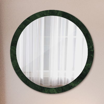 Round mirror print Green marble