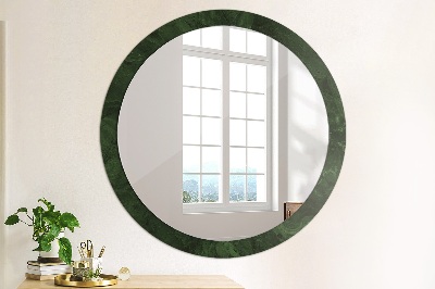 Round mirror print Green marble