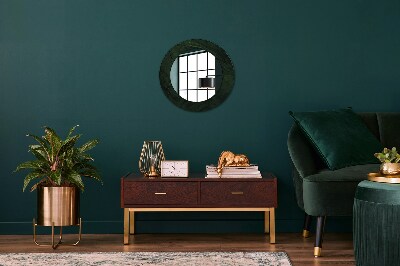 Round mirror print Green marble