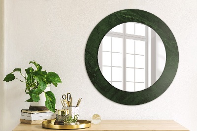 Round mirror print Green marble