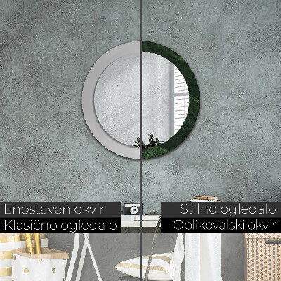 Round mirror print Green marble