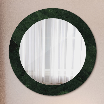 Round mirror print Green marble