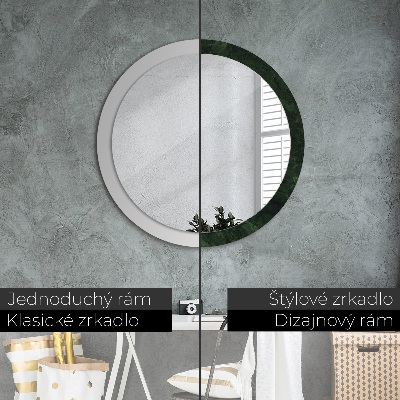 Round mirror print Green marble