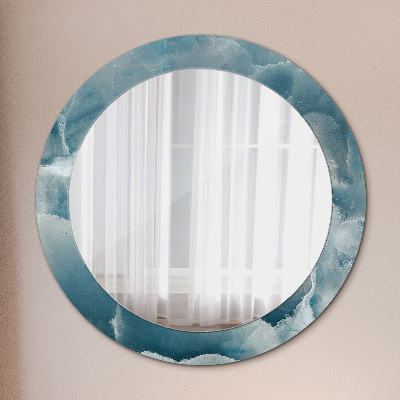 Round mirror print Blue onyx marble