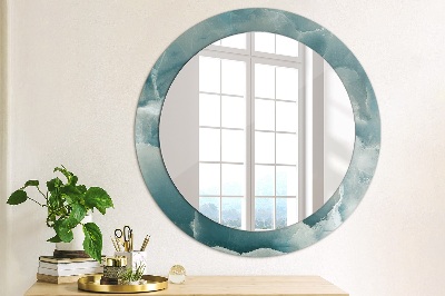 Round mirror print Blue onyx marble