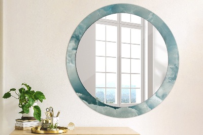 Round mirror print Blue onyx marble